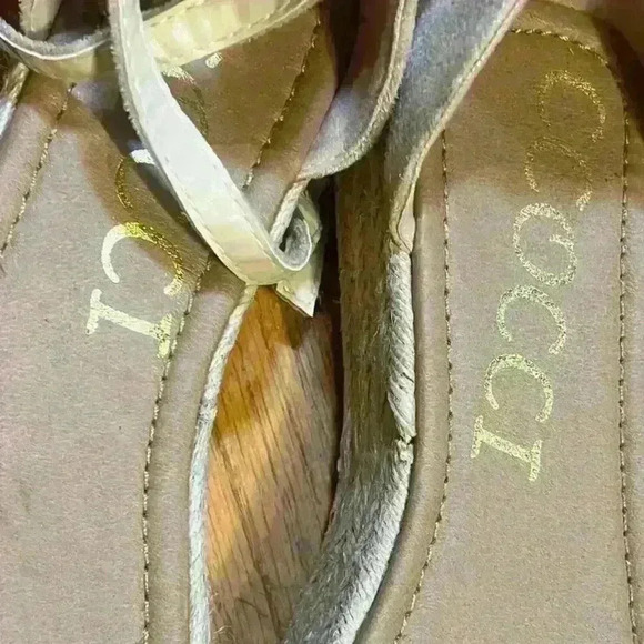 CCOCCI Studded Espadrille Platform Sandals NWOB Size 8 Tan Strappy Party Travel - Picture 6 of 6